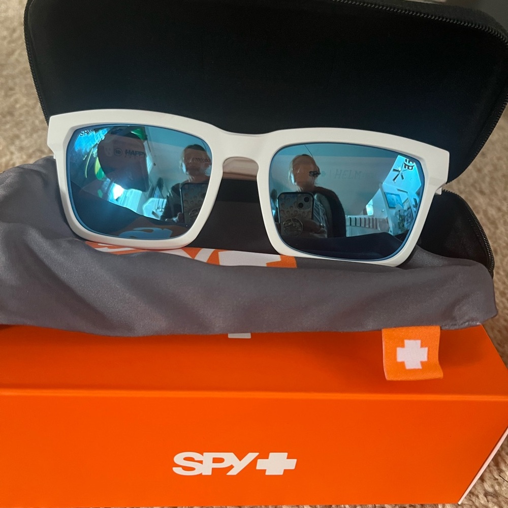 SPY Helm Tech Matte Polarized Reflective Blue Lenses - Picture 4 of 4